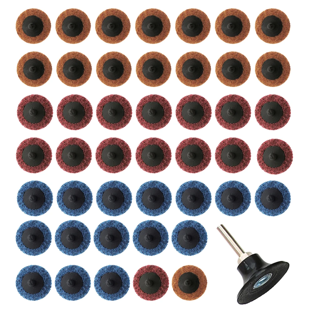 

46pcs 2inch Die Grinder Deburring Quick Change Roll Lock Assorted Accessories Sanding Disc Fine Medium Coarse Polish Abrasive