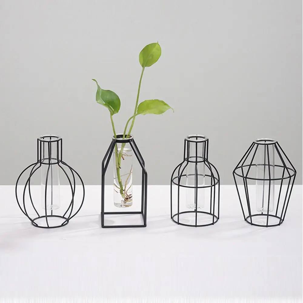 

Simple Tabletop Ornament Office Ornaments Iron Art Hydroponic Plant Vase Plant Flower Pot Flower Arrangement Glass Vase