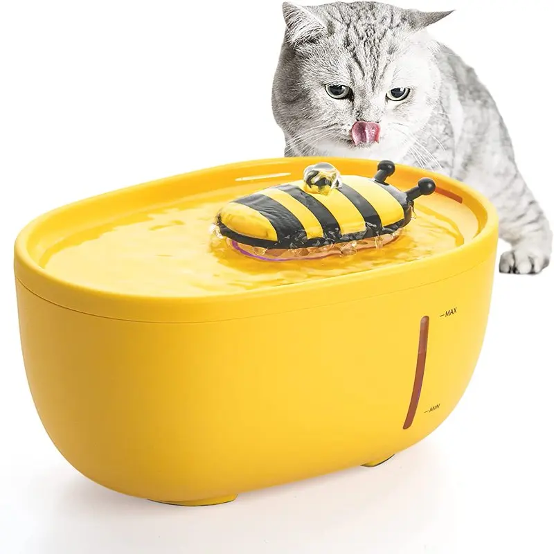 

Водяной фонтан, 68 унций/2 л, водный фонтан для домашних животных, бесшумный автоматический водный Диспенсер со стандартным индикатором яркости для кошек, собак и