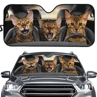 universal fit sunshade for car cute animal 3d cat pattern uv protect foldable auto shades for front windows durable