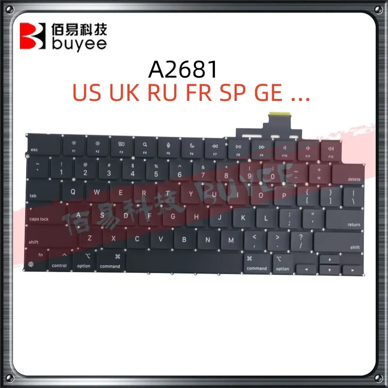 

Original New 2022 Year For Macbook Air Retina M2 13.6" A2681 US UK RU FR SP GE Italian Dutch Arabia Danish Swedish Keyboard