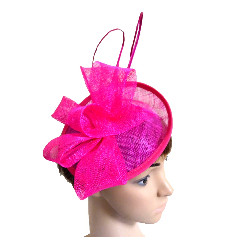 

Модный сетчатый головной убор Sinamay фиолетового цвета с изящными перьями головной убор для коктейльной вечеринки Вуалетка для девушек шляпы для невесты Кепка