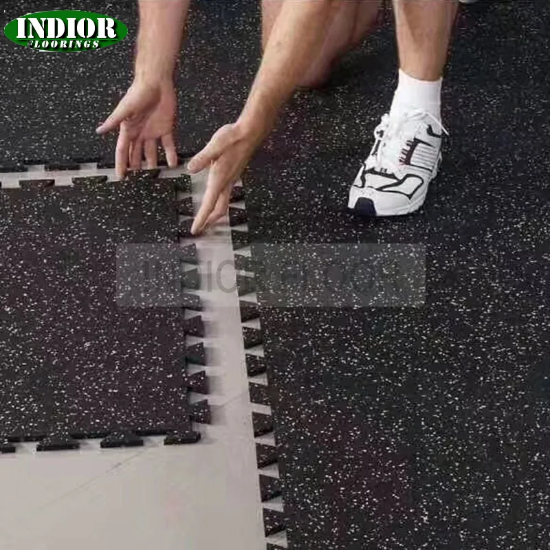 Good Price 1m*1m 8mm Soft And Colorful Gym Equipment Sound-insulating Anti-aging Interlocking Waterproof Gym Rubber Floor Tiles