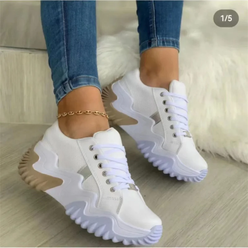 2023 Style Women's Boots Solid Color Light Mouth Women's Casual Platform Sneakers Summer Thick Sole Large Canvas Casual Shoes
