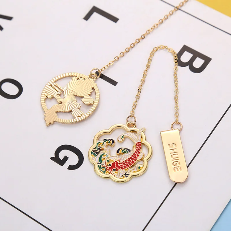 Закладка для книг с изображением дракона Феникса и карпа