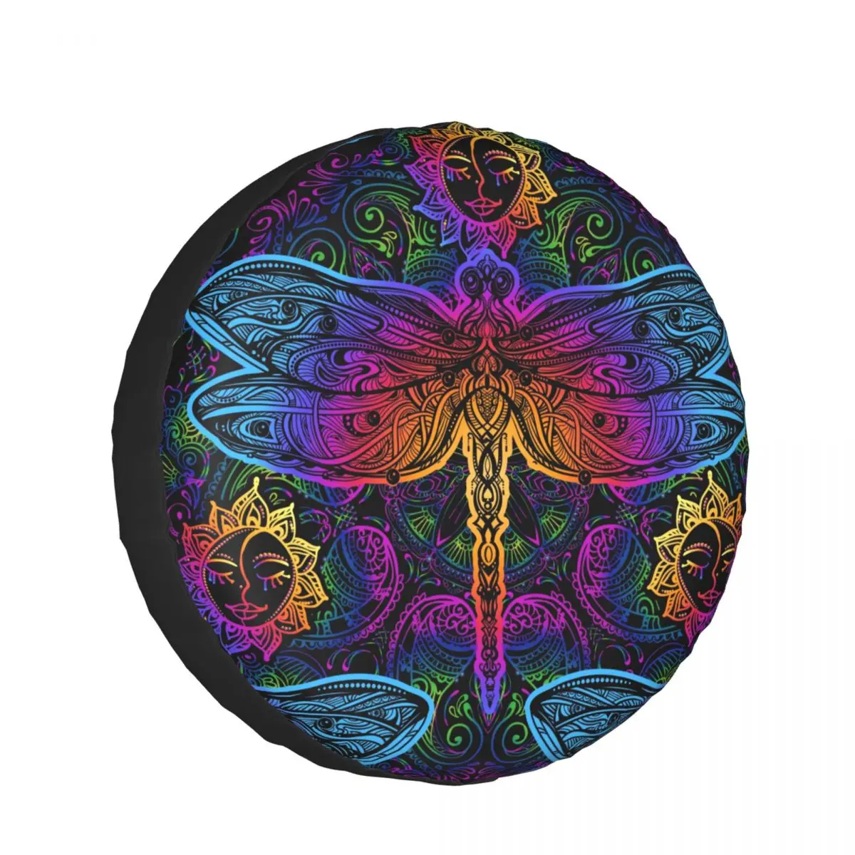 

Spare Wheel Tire Cover Case Pouch Protector Mandalas Paisley Dragonfly Sun Car Tyres for Jeep Hummer 14 /15/16/17 Inch