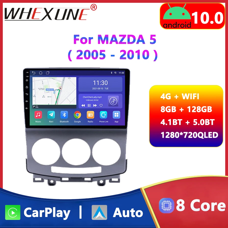 

For MAZDA 5 2005 2006 2007 2008 2009 2010 Android 10 Car Radio Stereo Multimedia Video Player GPS Navigator Auto 4G WIFI Carplay