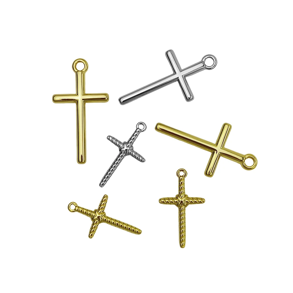 

Christian Cross Pendant Stainless Steel Necklace Earrings Pendant Accessories Religious Jewelry Making Supplies Wholesale
