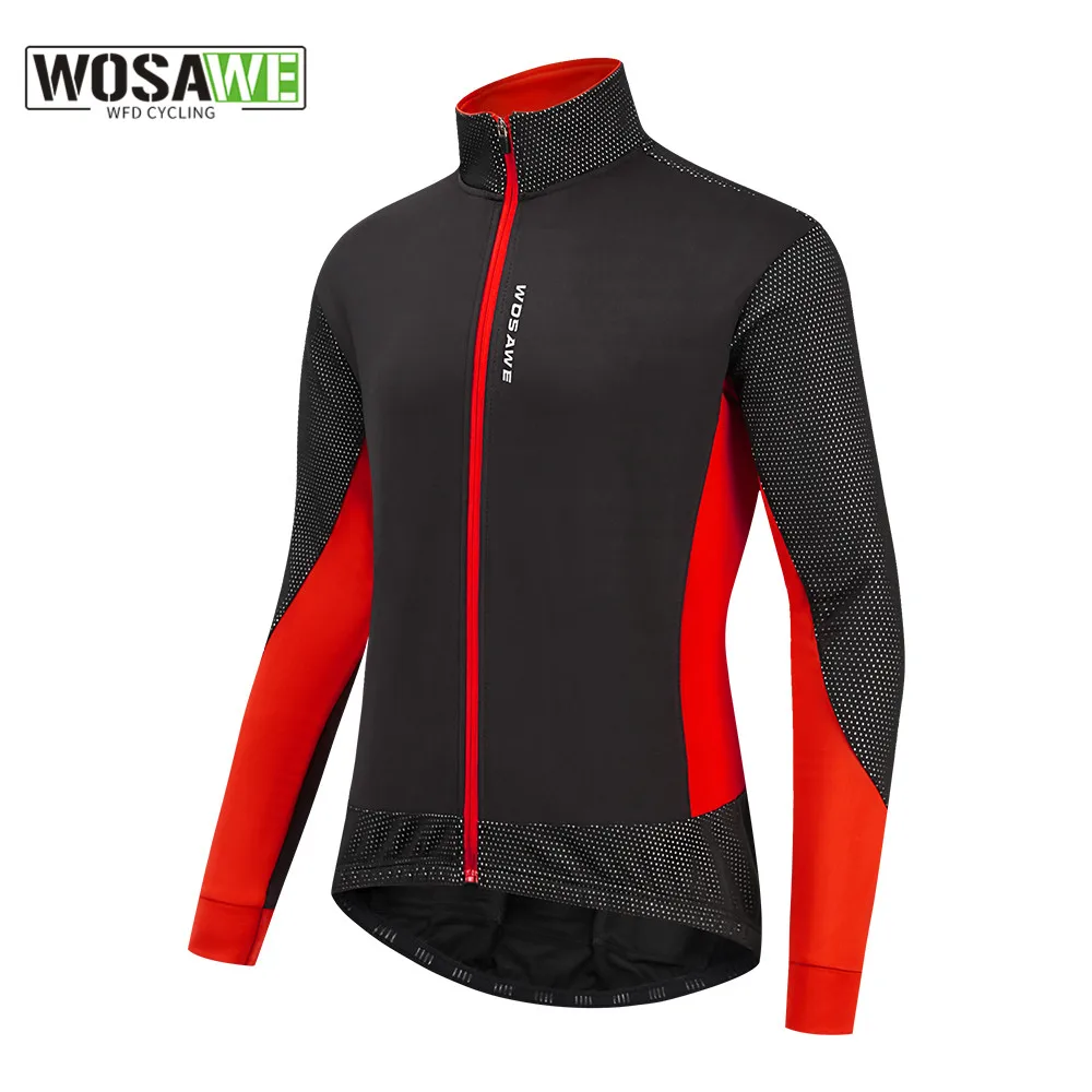 

Мужская велосипедная куртка WOSAWE, Зимняя Теплая Флисовая одежда для езды на горном велосипеде, спортивная одежда, ветрозащитные Трикотажные изделия для езды