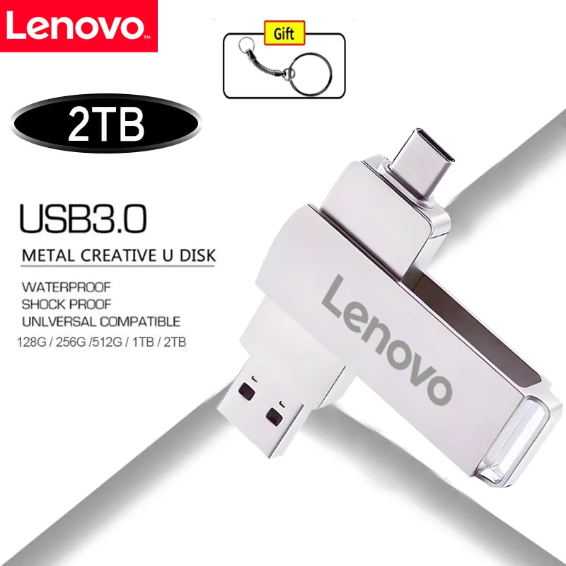 

Lenovo 2TB USB Memories Type-c 2 In 1 USB3.0 Flash Drive 1TB 512GB 256GB OTG Pendrive 128GB Portable Storage USB Memory Gift