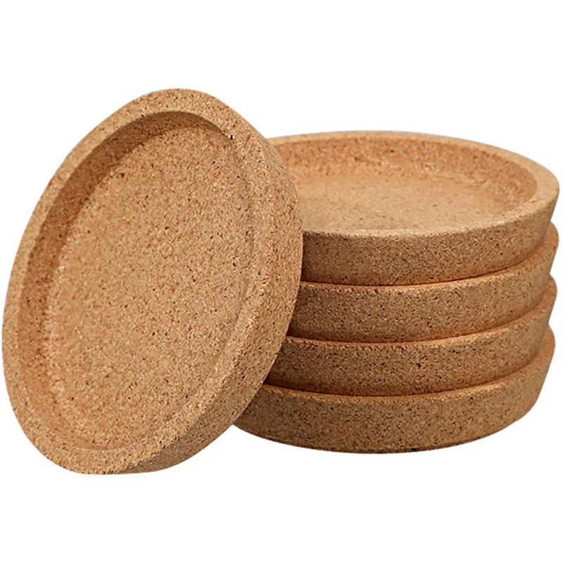 

Promotion! 5 Pcs Cork Coaster For Beverage Coasters, Heat-Resistant Water Reusable Natural Round Coasters For Restaurants And Ba