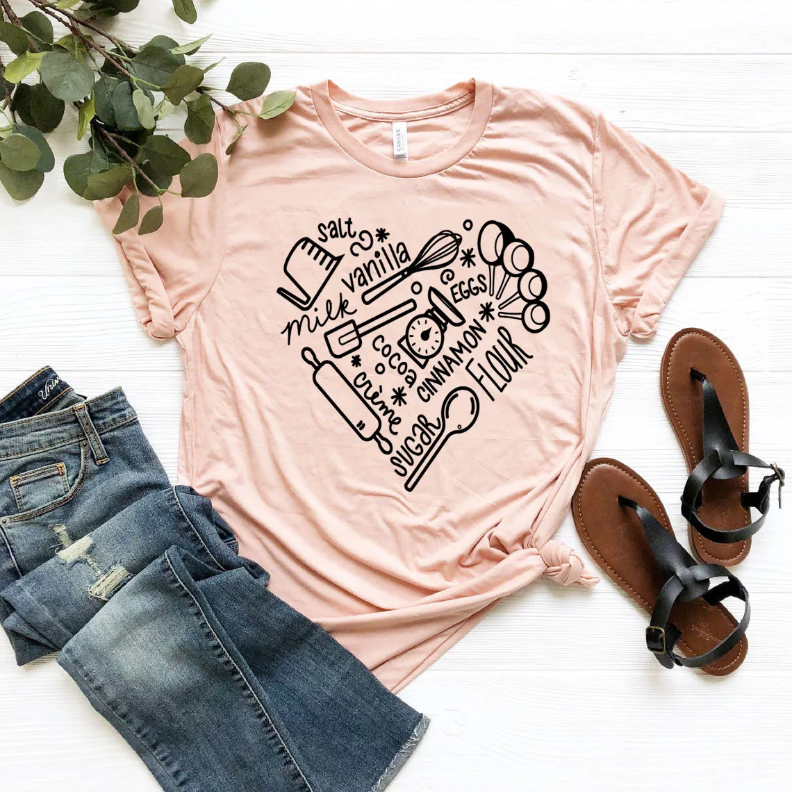 

Bakery Heart Shirt Baking Lover T-Shirt Baker T Shirts Bakings Women Tees Summer Plus Size Tops