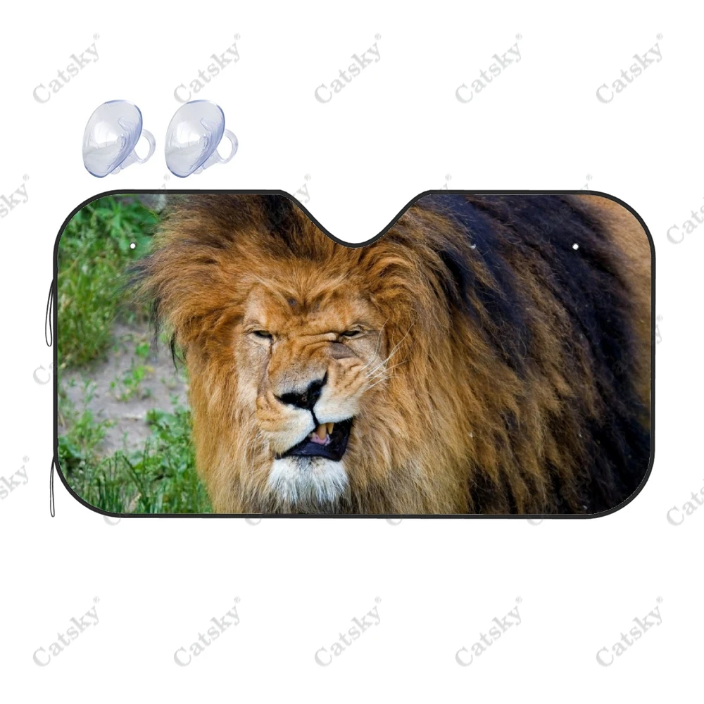 

Свирепый лев автомобильный солнцезащитный козырек аксессуары для интерьера складной солнцезащитный козырек с УФ-рисунком подарок солнцезащитный козырек