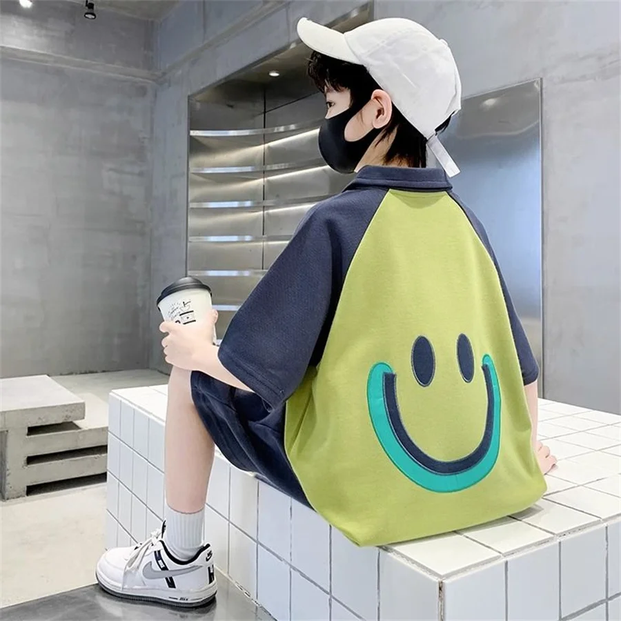 

Летние костюмы для мальчиков, Детская футболка с коротким рукавом + шорты, Спортивная повседневная одежда из 2 предметов для подростков, комплекты одежды для мальчиков от 5 до 14 лет