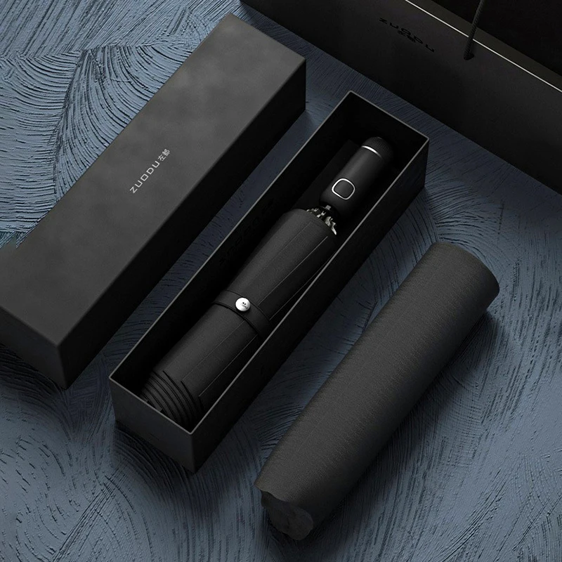 

German Reverse Folding Umbrella LED Lighting Full Automatic Parasol Umbrella Men Women Portable Travel Business Rain Umbrellas