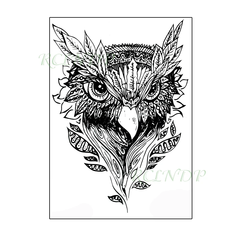 Водостойкая Временная тату-наклейка Сова милая птица животный дизайн флэш-тату
