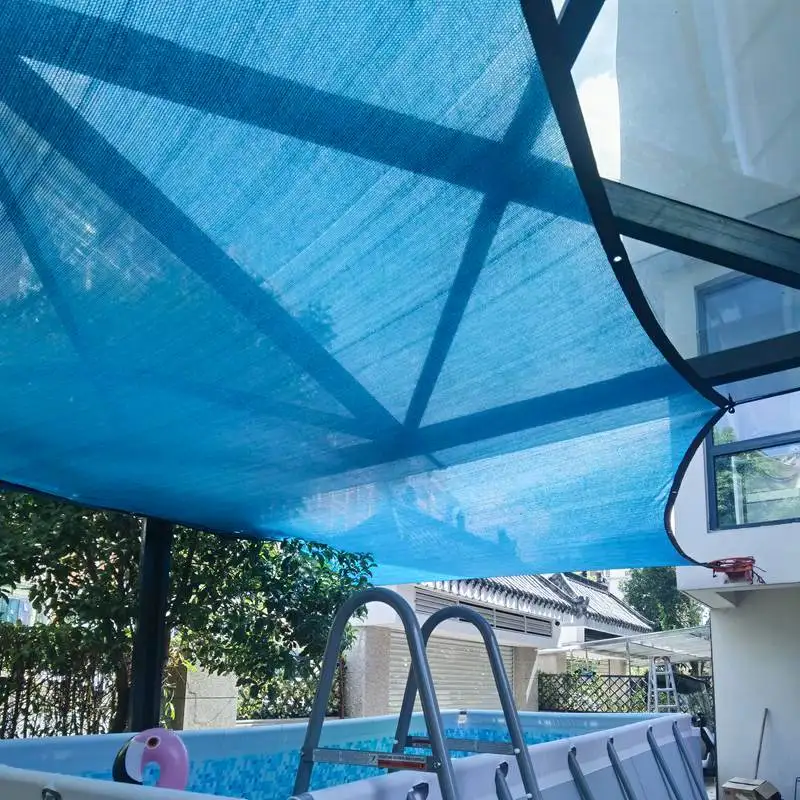 

Blue 8Pin Sunshade Net HDPE 75% Shading Rate Pergola Gazebo Awnings Terrace Swimming Pool Shade Net Courtyard Garden Canopy