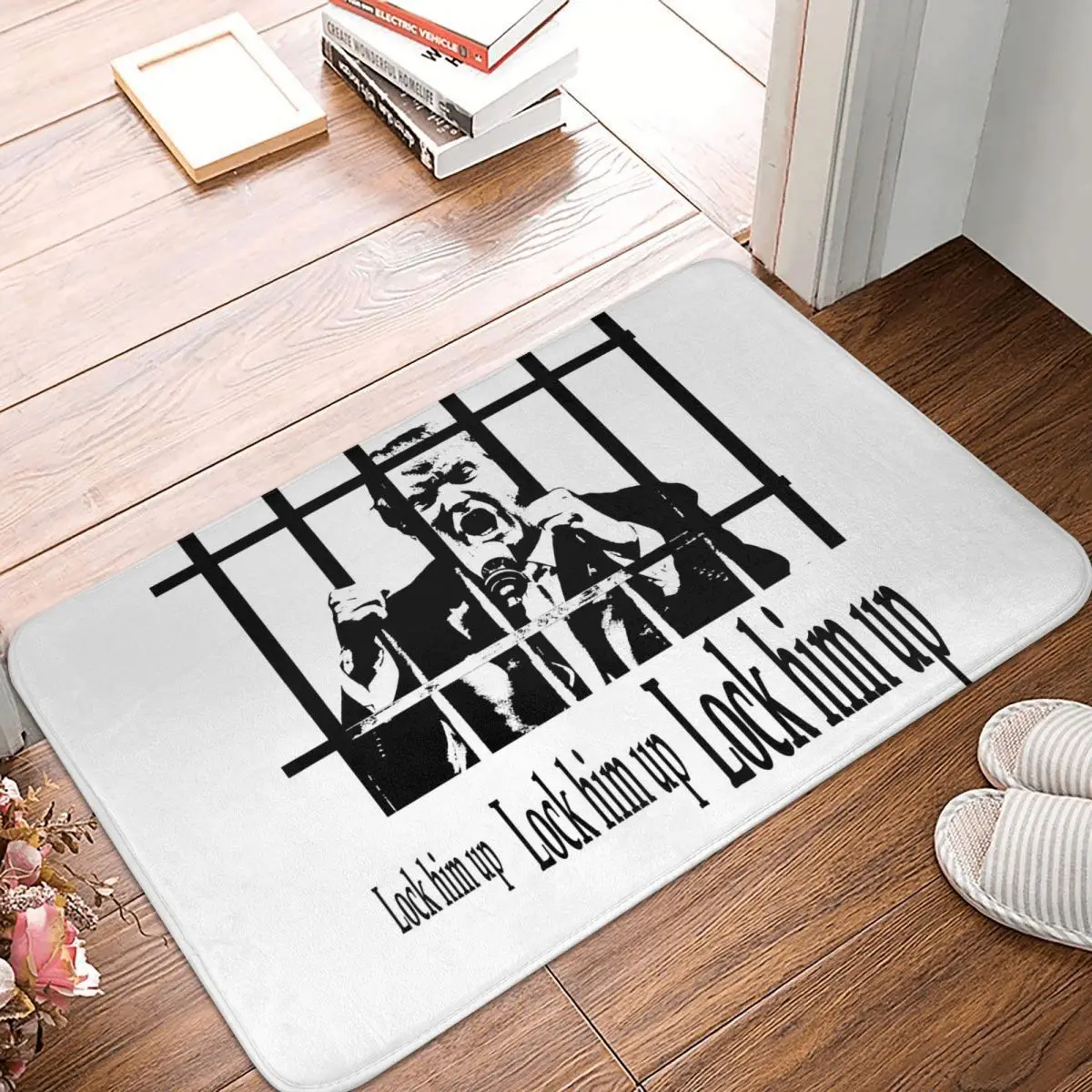 Противоскользящий коврик для двери Trump Lock Him Up прочный ковер кухни входа дома