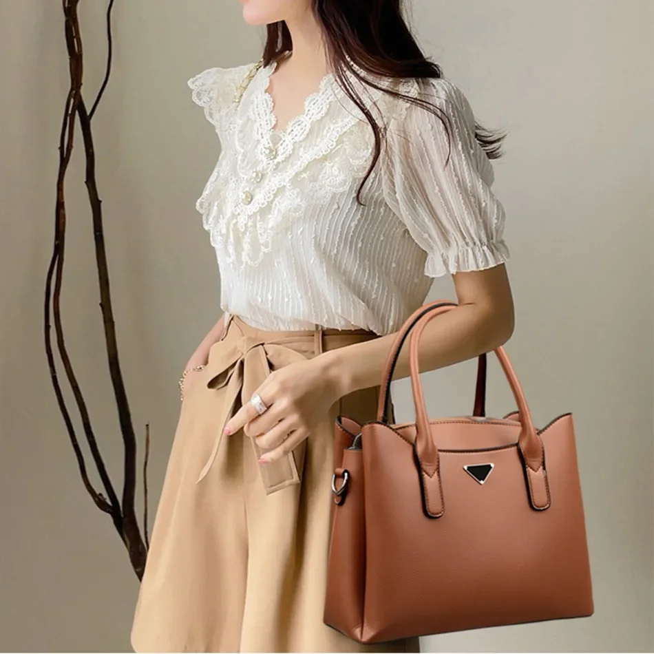 Набор из 3 предметов винтажная женская сумка-тоут высококачественные кожаные