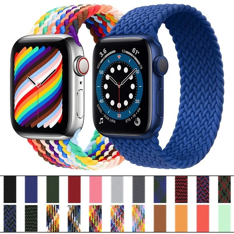 

Braided Solo Loop Strap For Apple watch band 40mm 38mm 42mm 44 40 mm Nylon bracelet correa iWatch serie 3 4 5 SE 6 7 8 45mm 41mm