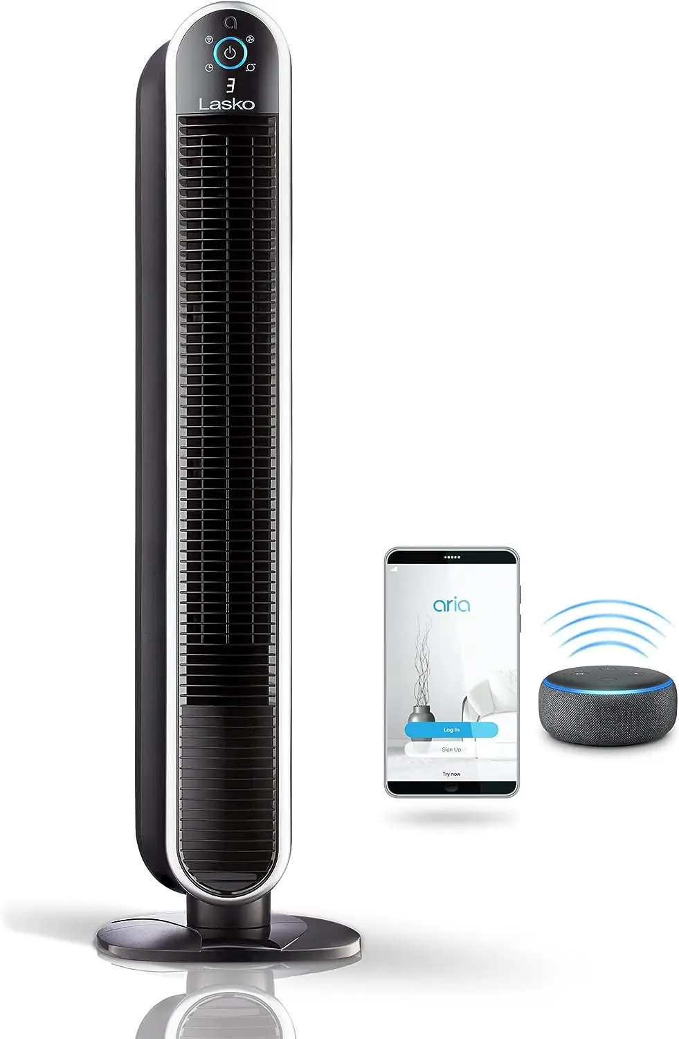 

40\u201D Smart Oscillating Fan Powered by Aria, Wi-Fi Connected, Voice Controlled, Compatible with Alexa and Google Assistant,