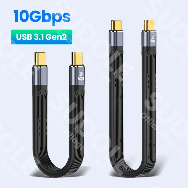 USB 3.1 Gen2 Data Cable PD 65W 3A Fast Charging USB C to Type C Cable Thunderbolt 3 4K@60Hz Cable USB Tipo C 10Gbps Data Cabel