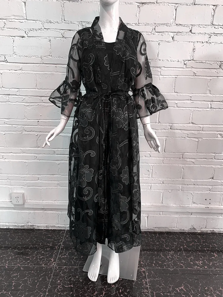 Plus Size Womens Clothing 2023 New Solid Color Loose Ladies Long Dresses Spring And Summer Fashion Black Casual Female Clothing