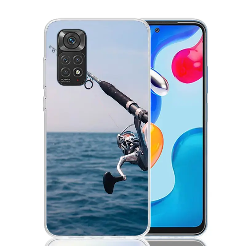 Фото Чехол для телефона с крючком для ловли карпа для Xiaomi Redmi Note 10 9 9S 8 8T 7 5 Mi 12T 11T 10T 9T 15 Pro 14 Ultra 12 11 Lite 11i 12 №4