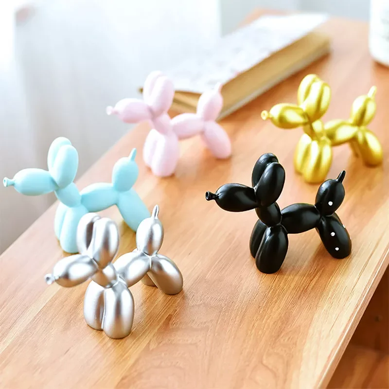 

NEW2023 New resin craft balloon puppy statue pop art crafts five colors home desktop decoration gift cake dessert decoration too