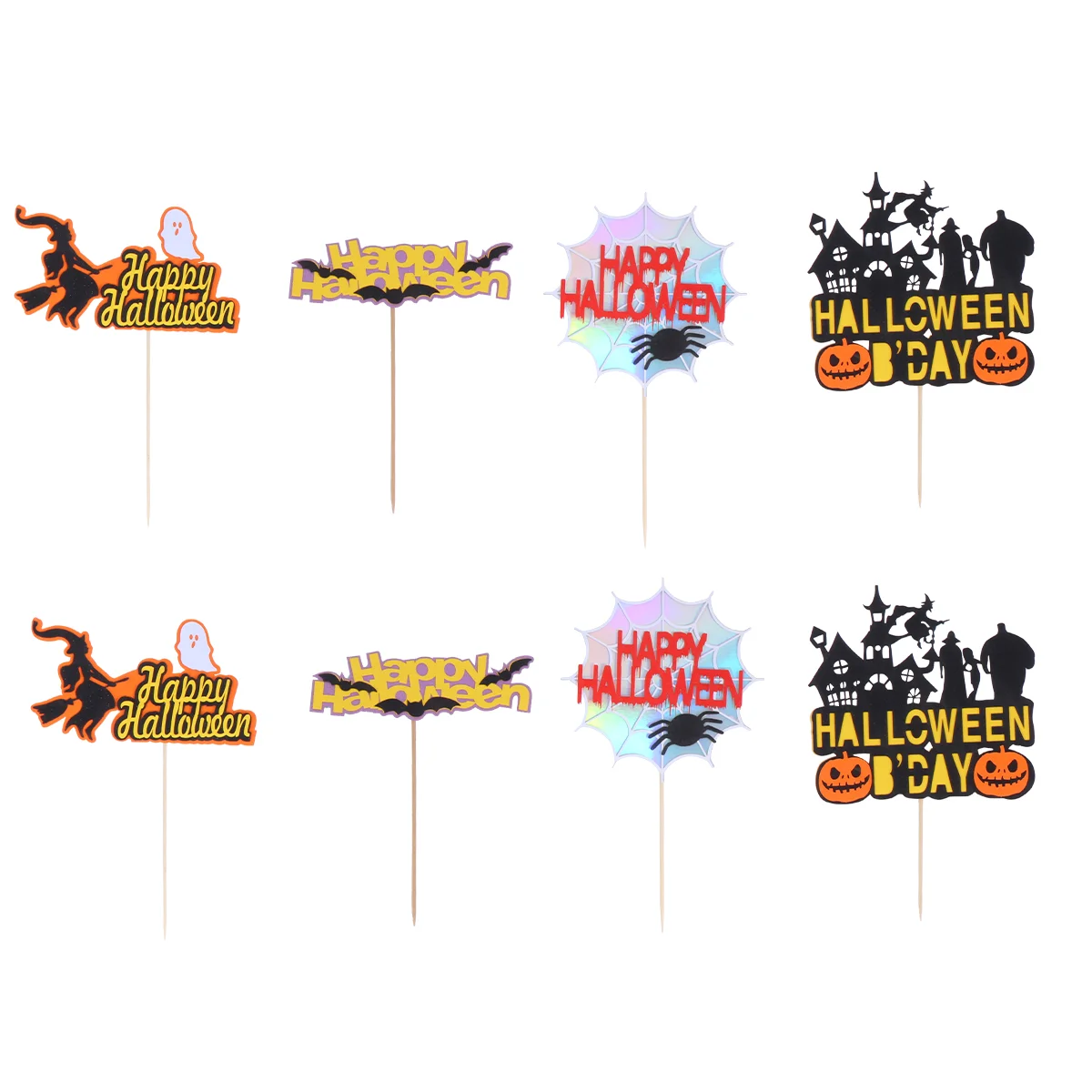 

8pcs Cupcake Wrappers Pumpkin Cake Dessert Paper Topper Picks