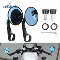 cnc motorcycle round rearview mirrors 22mm all aluminum universial scooter bar end handlebar mirror rear view mirror accessories
