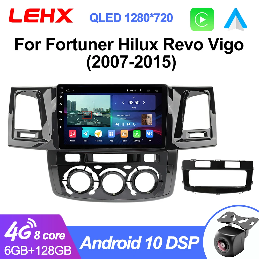 Автомагнитола LEHX L6Pro 2DIN Android 10 для Toyota Fortuner HILUX Revo Vigo 2007-2015 мультимедийный
