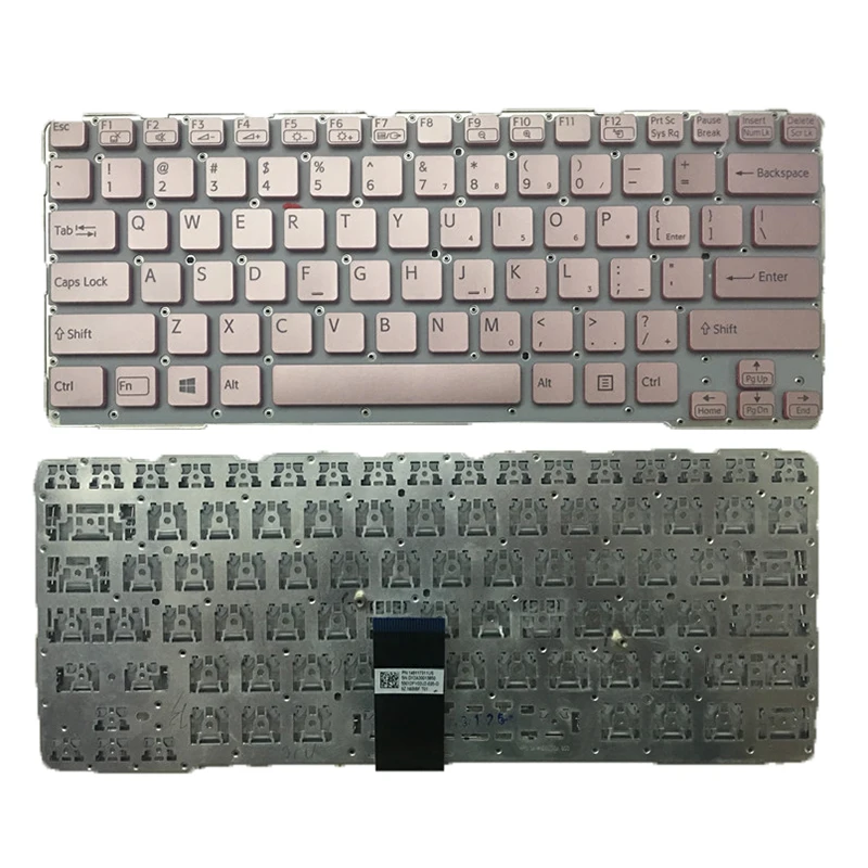 Клавиатура Siakoocty для SONY SVE14AA12T SVE14A18 SVE14A17 SVE14A16 SVE141M12T SVE1413 SVE14A16EC, США, без рамки, розовая