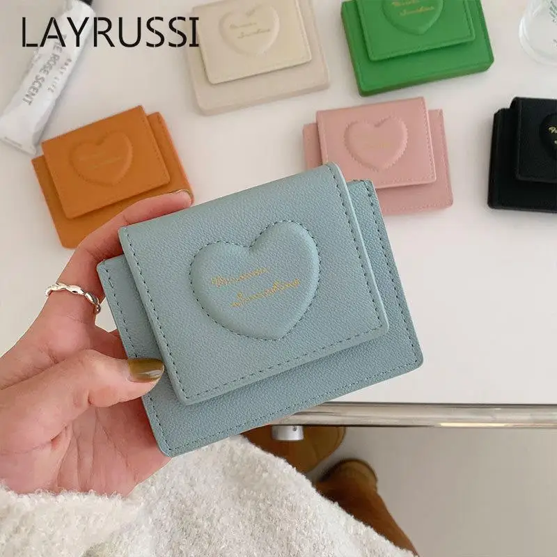 Женский короткий кошелек LAYRUSSI из искусственной кожи Дамский цветной бумажник