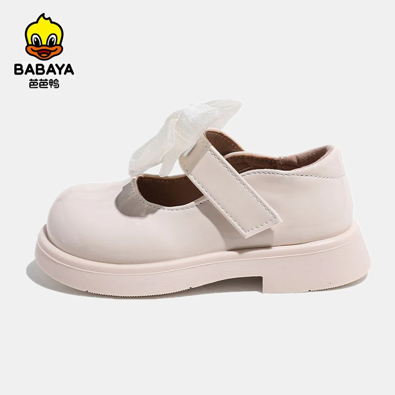 

Babaya children's shoes girls leather shoes princess shoes autumn 2023 new sweet leather shoes girl for kids