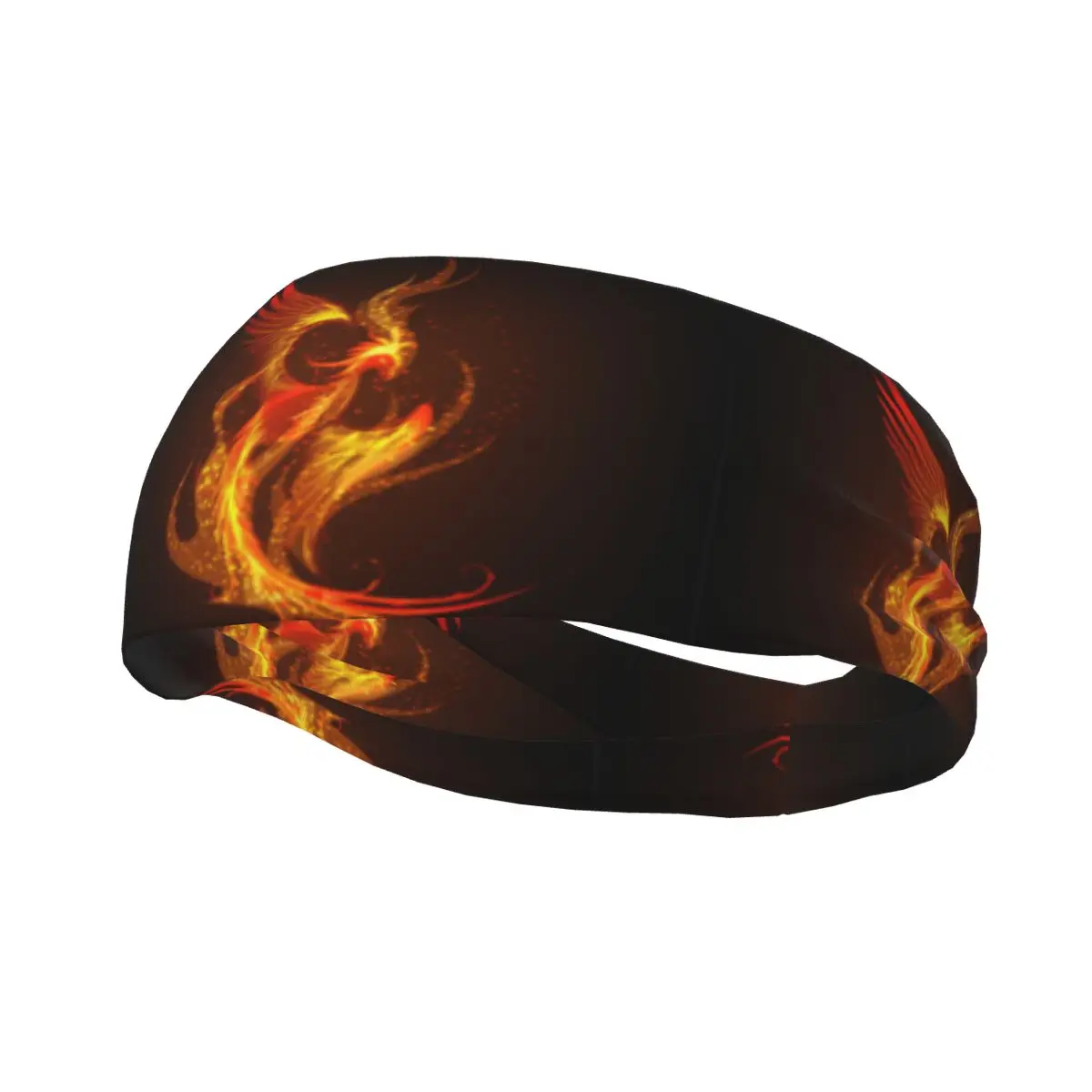 Повязка на голову с рисунком птицы Феникса поднимающейся из золы эластичная