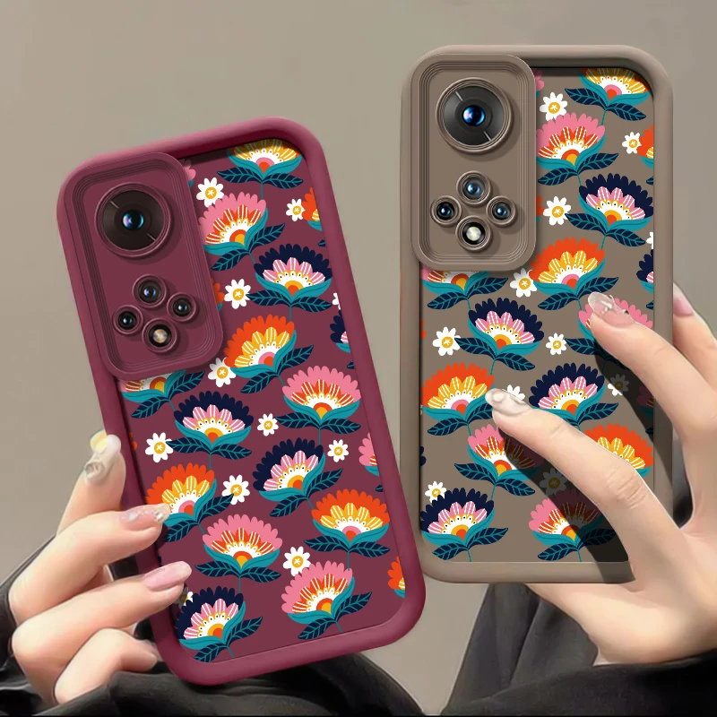 Фото Роскошный чехол для телефона с цветочным узором для Huawei Nova Y90 Y70 Plus 10 9 SE 5i 7 Pro 7i, силиконовый противоударный матовый мягкий чехол из ТПУ №1