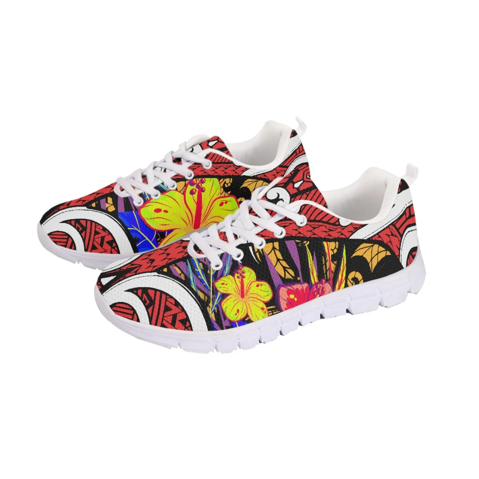 

Polynesian Tribal Samoan Totem Tattoo Samoa Prints Men Women Mesh Lace-Up Running Shoes Outdoor Ultralight Breathable Sneakers