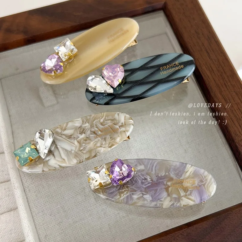 Love Diamond Hair Clip Edge Clip Duck Beak Clip