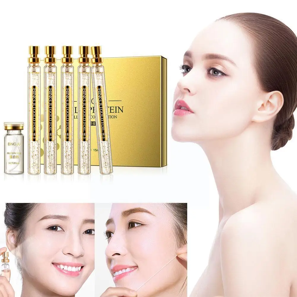 

1set Collagen Gold Face Serum Active Collagen Silk Smoothing Firming Essence Thread Moisturizing Skin Care Anti-agin R5t2