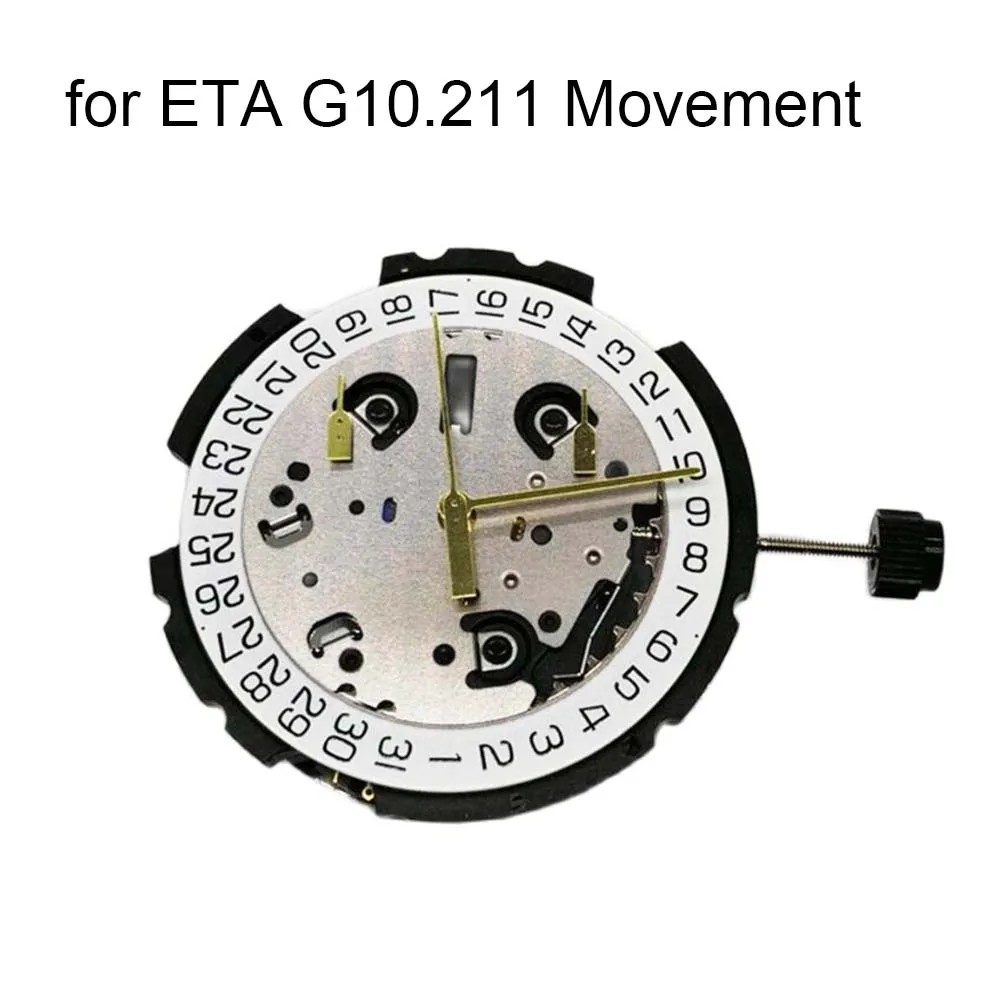 Watch Movement for ETA G10.212 Repair Tool Replacement Quartz Movement Accessories G10211 6 Pins Date at 4 O'Clock