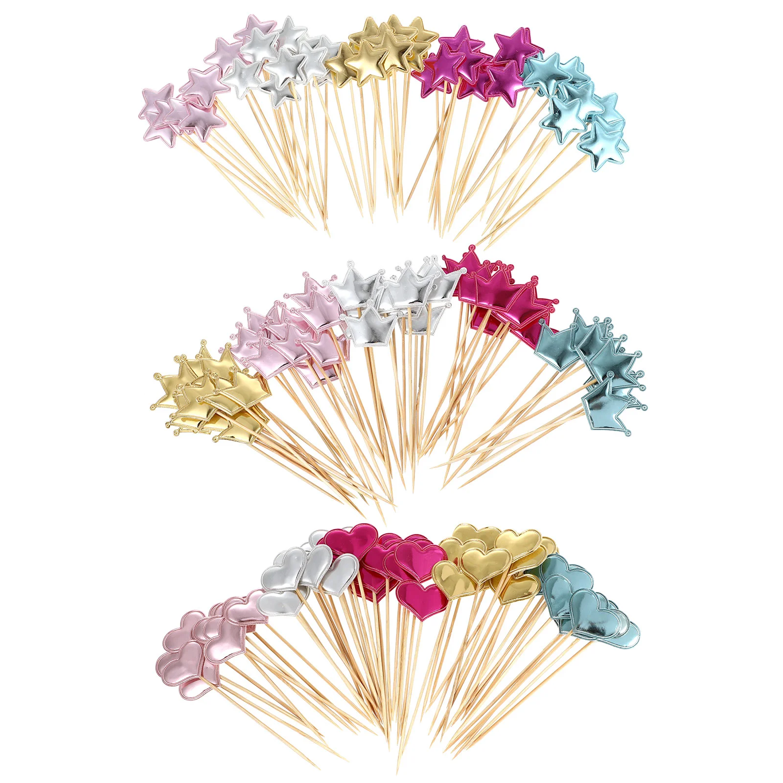 

Toothpick Dessert Inserting Decors Party Cake Topper Baking DIY Ornaments Picks