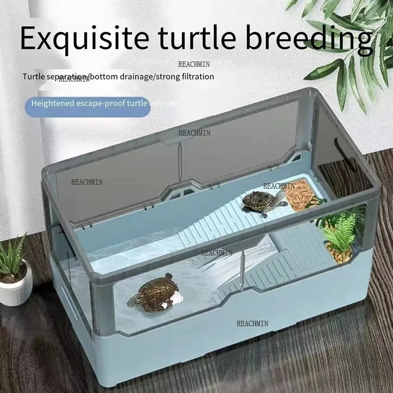 

Turtle tank free water change with sunbed Brazilian turtle ecological landscaping breeding box aquarium accessories 220V 4W