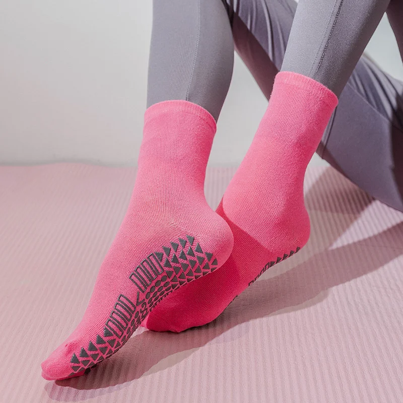 

Yoga Socks Cotton Pilates 2023 Non-slip Sweat-absorbing Breathable Sports Mid-tube Fitness Socks Dance Training Socks Women