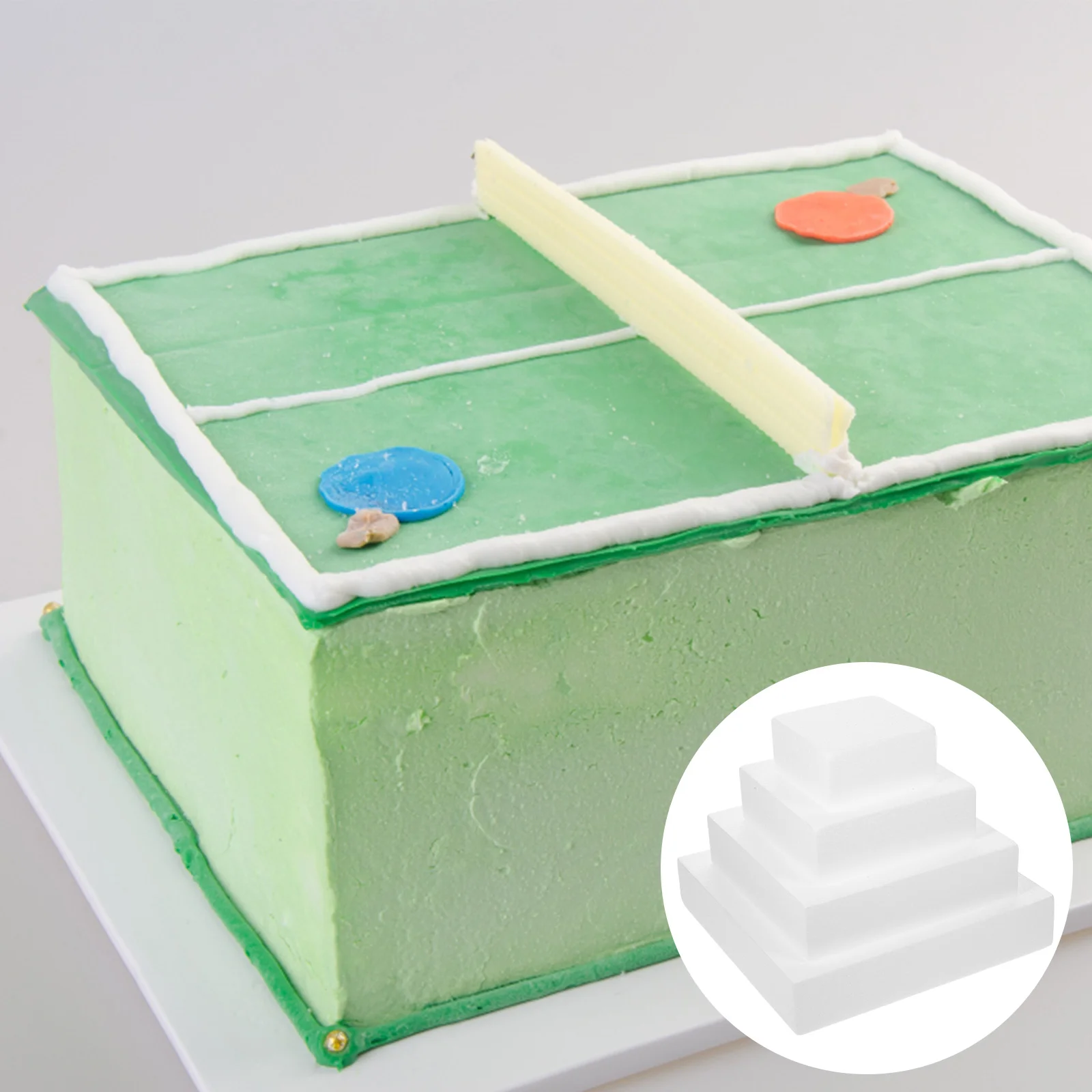 

4 Pcs White Decor Foam Cake Mold Small Foams Model Party Accessories Baking Tools Decorative Cubic