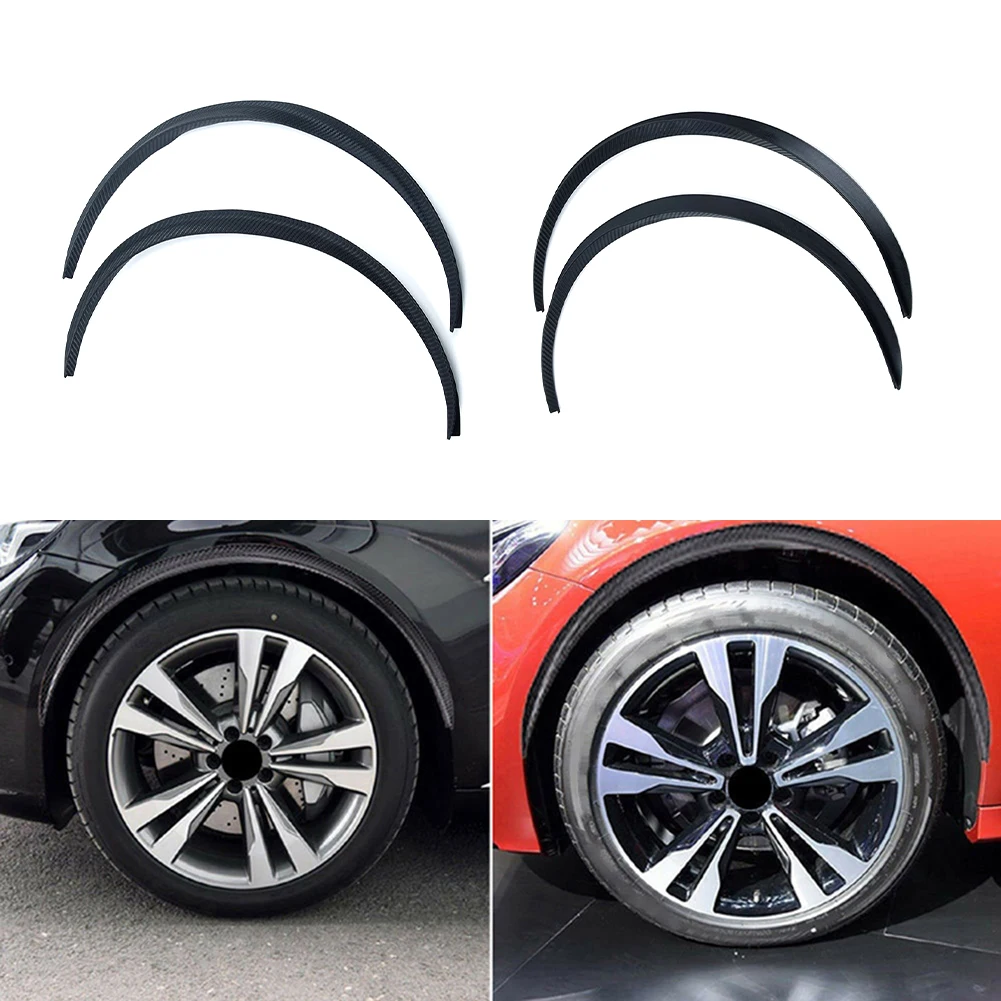 

Replacement Wheel Eyebrows protector Rubber Strip Trim Accessory Arch Black Car Carbon Fiber look Cover Flare Lips