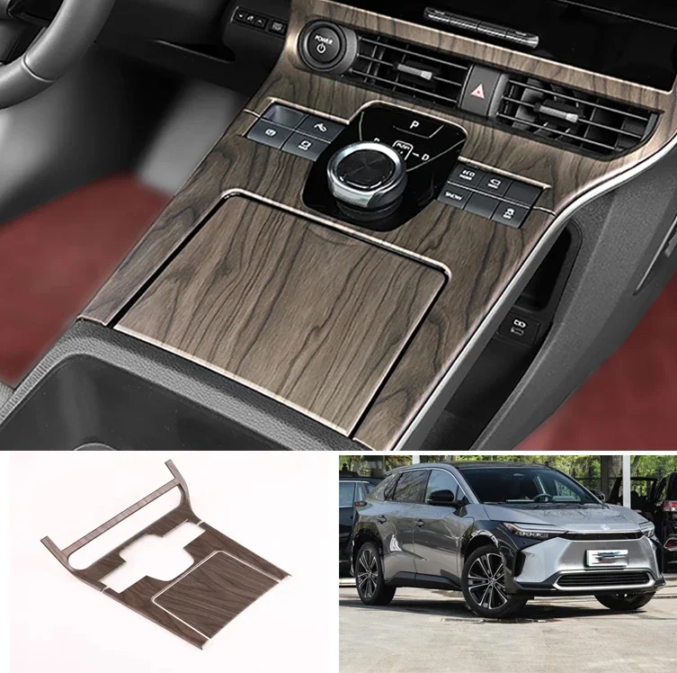 

LHD для Toyota BZ4X EA10 2022 2023 2024, интерьер, персиковое дерево, дверной подлокотник, переключатель подъема окна, крышка переключения передач, вентиляционное отверстие, накладка