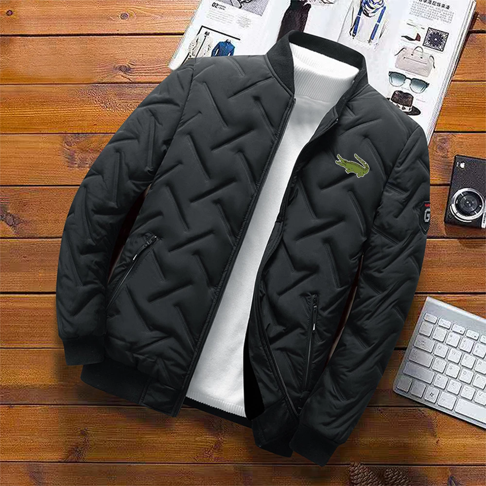 Bomber Jacket For Men Thicken Cotton Padded Quilted Jacket Men Baseball Jacket Warm Coat Street Fashion Coat Plus Size XXXL