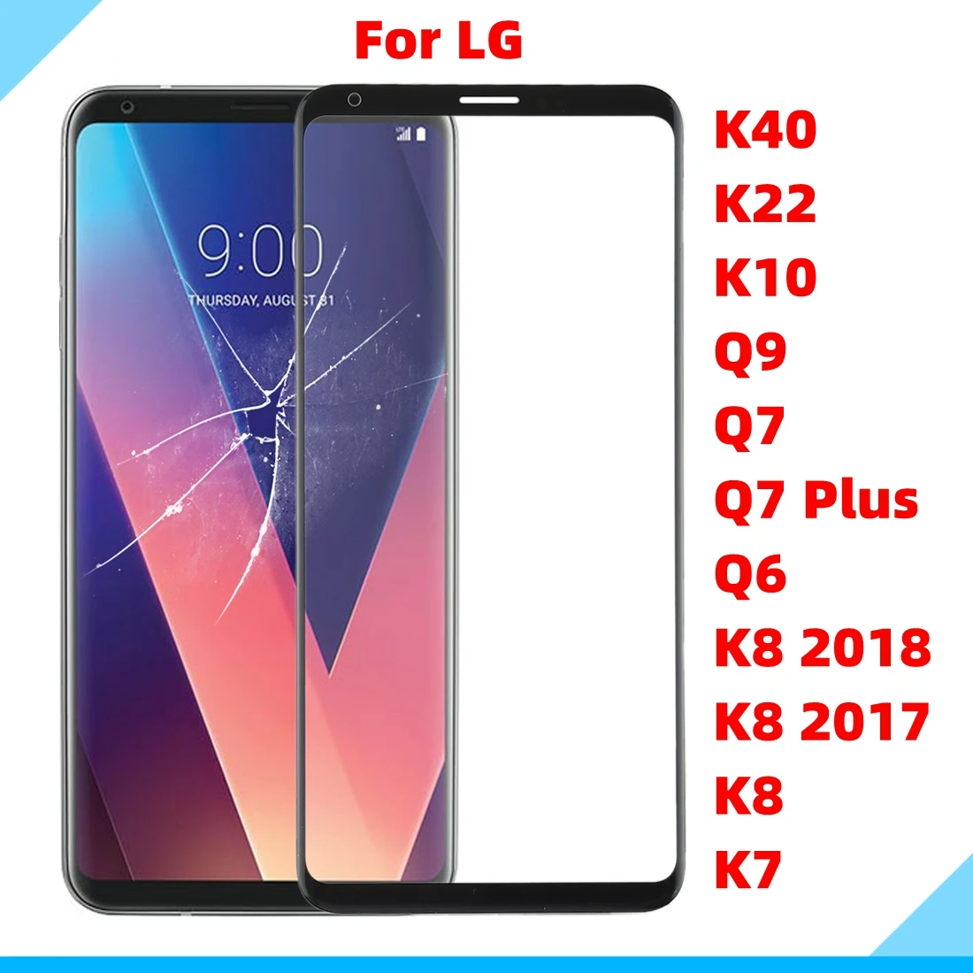 

10x стекло с OCA клеем для LG K7 K8 G7 PLUS Q6 Q9 K10 2017 2018 K22 K40 ЖК-Передняя сенсорная линза с ламинированным OCA ремонтом