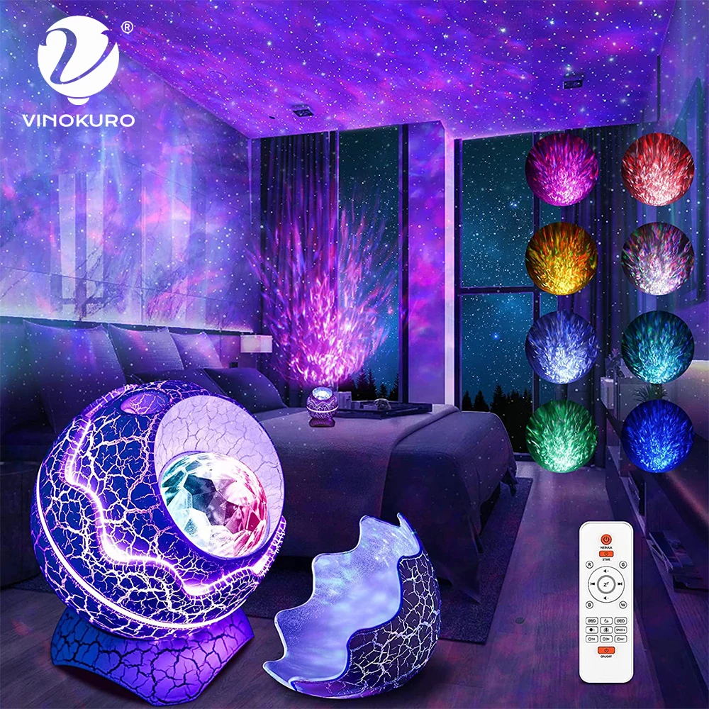 

Светодиодный проектор в виде Яйца динозавра с дистанционным управлением, музыкальный светильник в виде звезды с Bluetooth, Рождественская атмо...